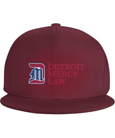 University of Detroit Mercy Logo Hats for Men Flat Bill Fitted Caps Hiphop Rap Adjustable Baseball Trucker Dad Hat Dark Red $...