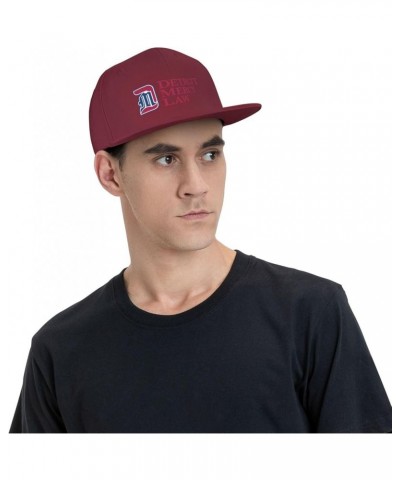 University of Detroit Mercy Logo Hats for Men Flat Bill Fitted Caps Hiphop Rap Adjustable Baseball Trucker Dad Hat Dark Red $...