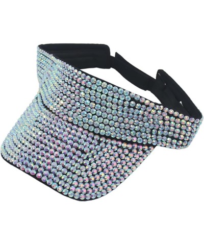 Sport Sun Visors for Women Shiny Rhinestones Adjustable Summer Cap Bling Visor Caps for Women Colorful $11.59 Visors