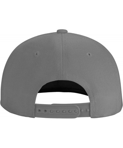 Japanese Kanji Samurai Bushido Flat Brim Cap Unisex Flat Bill Baseball Cap Gray $16.63 Baseball Caps