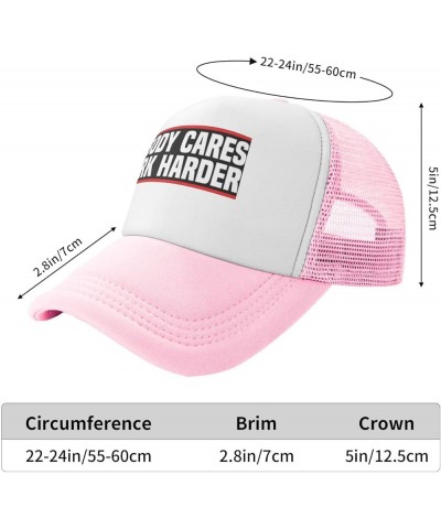 Nobody Cares Work Harder Motivational Workout Baseball Hats for Men Adjustable Gift for Women Trucker Cap Black Pink $9.74 Ba...