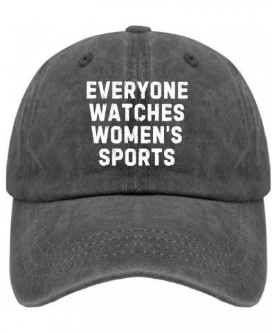 Everyone Watches Women's Sports Cap Vintage Cotton Washed Baseball Caps Adjustable Dad Hat Crazy Pigment Black $8.82 Baseball...