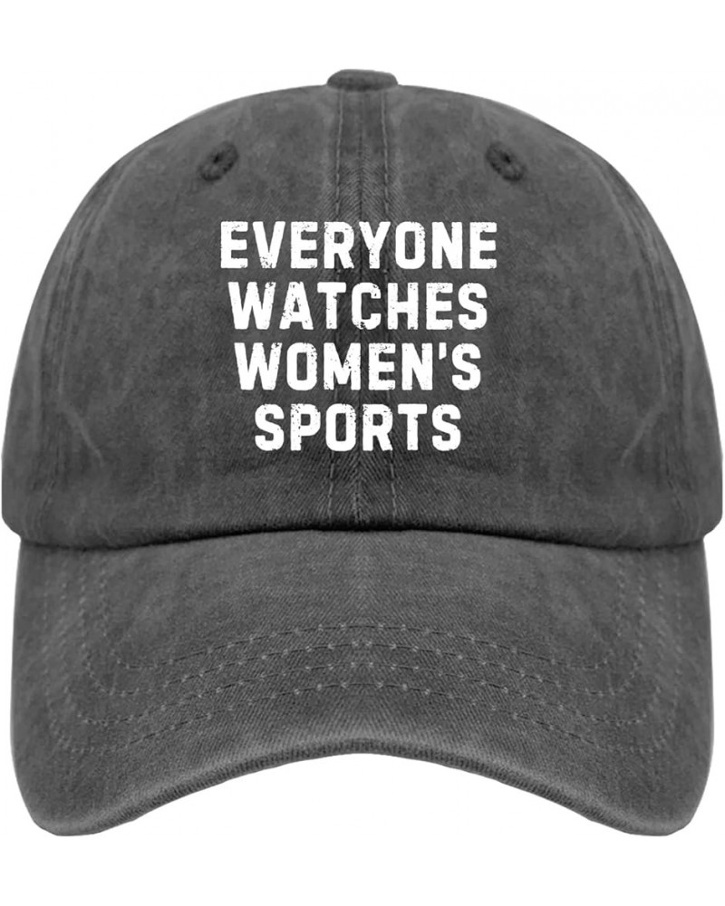 Everyone Watches Women's Sports Cap Vintage Cotton Washed Baseball Caps Adjustable Dad Hat Crazy Pigment Black $8.82 Baseball...