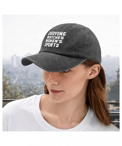 Everyone Watches Women's Sports Cap Vintage Cotton Washed Baseball Caps Adjustable Dad Hat Crazy Pigment Black $8.82 Baseball...