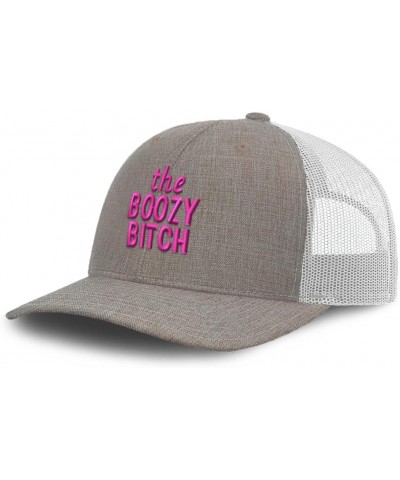 Trucker Baseball Cap The Boozy Bitch Cotton Dad Hats for Men & Women Heather Khaki White $16.23 Baseball Caps