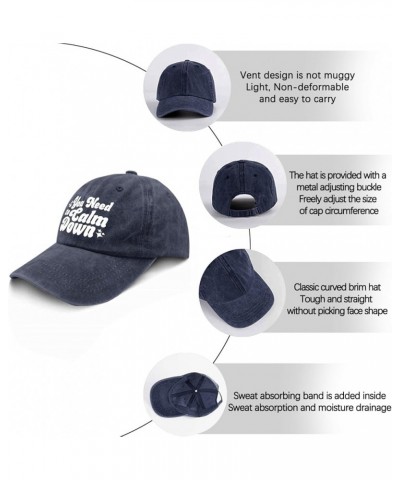 You Need to Calm Down Cap Running Hats for Women Pigment Black Mens Hats Gifts for Men Baseball Caps Navy Blue $11.59 Sun Hats