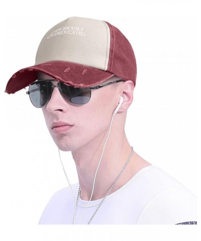 Dangerously Overeducated Baseball Cap Adjustable Vintage Dad Hat for Men Women,Dark Red Dark Red $6.88 Baseball Caps