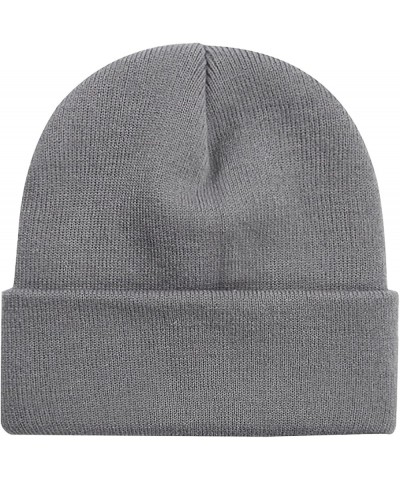 Beanie for Men Women Cool Plain Beanies Hat Warmer Winter Knitted Caps Men and Womens Beanie & I09-gray $6.62 Skullies & Beanies