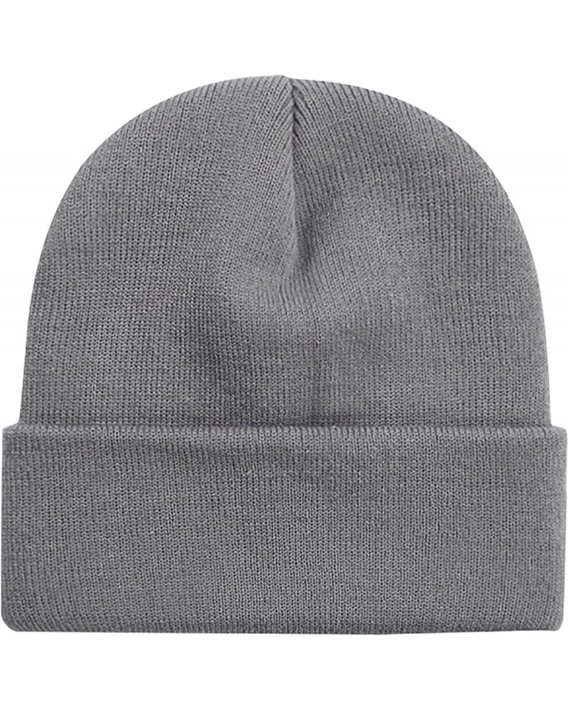 Beanie for Men Women Cool Plain Beanies Hat Warmer Winter Knitted Caps Men and Womens Beanie & I09-gray $6.62 Skullies & Beanies