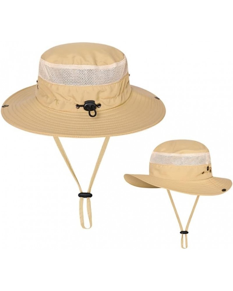 Outdoor Mesh Sun Hat 3" Wide Brim UV Sun Protection Hat Fishing Hiking Hat Khaki $9.03 Sun Hats