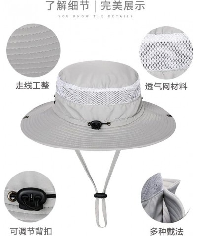 Outdoor Mesh Sun Hat 3" Wide Brim UV Sun Protection Hat Fishing Hiking Hat Khaki $9.03 Sun Hats