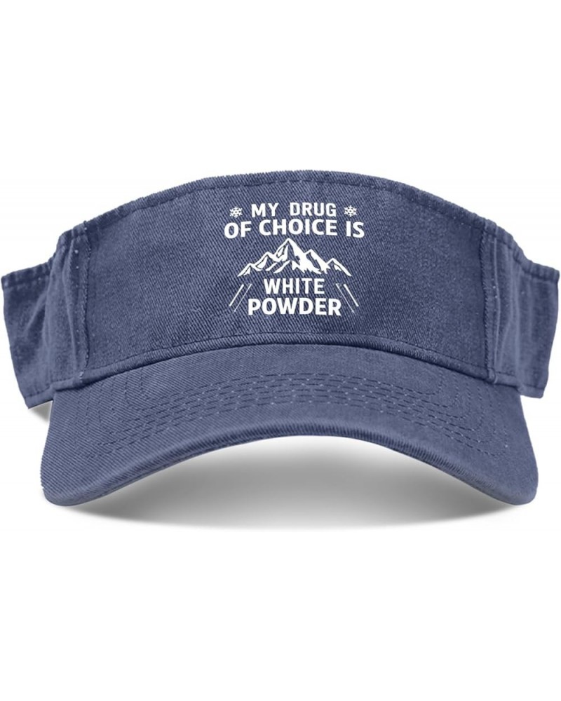 My Drug of Choice is White Powders Caps Sun Visor for Teens Golf Cap Funny Visor Hats Navy $12.74 Sun Hats