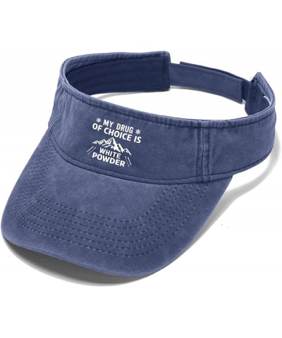 My Drug of Choice is White Powders Caps Sun Visor for Teens Golf Cap Funny Visor Hats Navy $12.74 Sun Hats