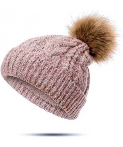 Winter Women Thickening Warm Hat Hair Ball Cap Plus Velvet Cotton Knit Cap Girls E $12.00 Skullies & Beanies