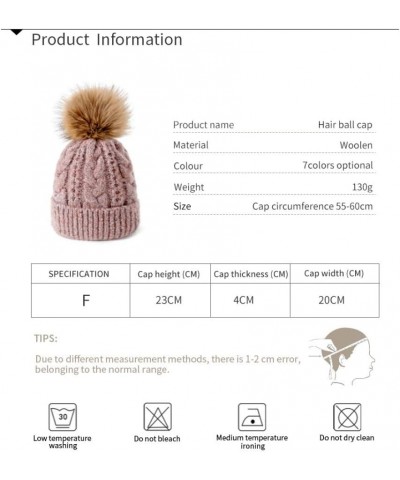 Winter Women Thickening Warm Hat Hair Ball Cap Plus Velvet Cotton Knit Cap Girls E $12.00 Skullies & Beanies