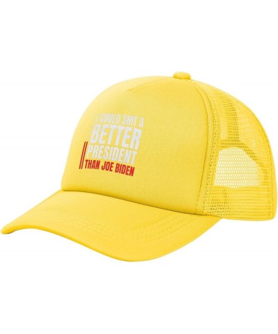 I Could Shit A Better President Than Biden Fuck Biden Trucker Hat Women Mesh Baseball Cap Sun Hat Men Dad Hat Black Yellow $1...