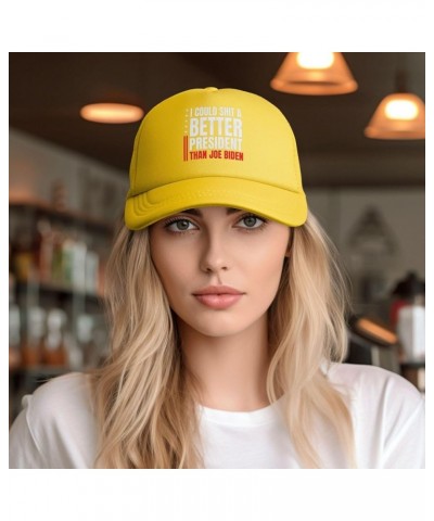 I Could Shit A Better President Than Biden Fuck Biden Trucker Hat Women Mesh Baseball Cap Sun Hat Men Dad Hat Black Yellow $1...