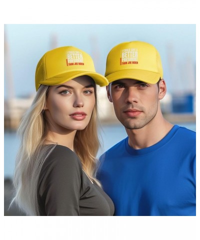 I Could Shit A Better President Than Biden Fuck Biden Trucker Hat Women Mesh Baseball Cap Sun Hat Men Dad Hat Black Yellow $1...