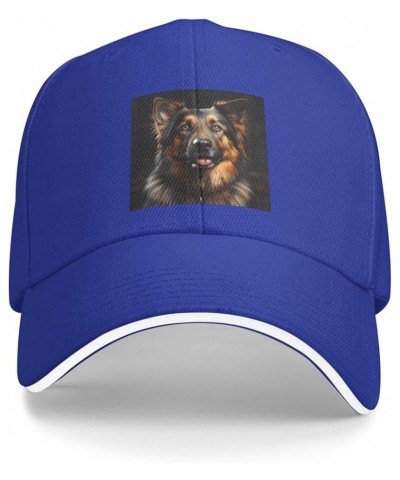 German Shepherd Pattern Casual General Baseball Cap Black : Comfortable, Light Blue $9.73 Baseball Caps