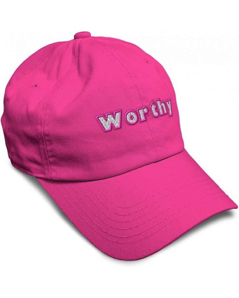 Soft Baseball Cap Worthy Cotton Dad Hats for Men & Women Hot Pink $14.27 Baseball Caps