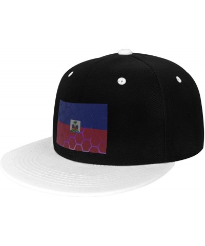 Flag of Haiti Snapback Hat for Men Women Baseball Cap Trucker Flat Bill Hats Dad Caps White $11.88 Baseball Caps