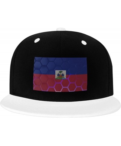 Flag of Haiti Snapback Hat for Men Women Baseball Cap Trucker Flat Bill Hats Dad Caps White $11.88 Baseball Caps