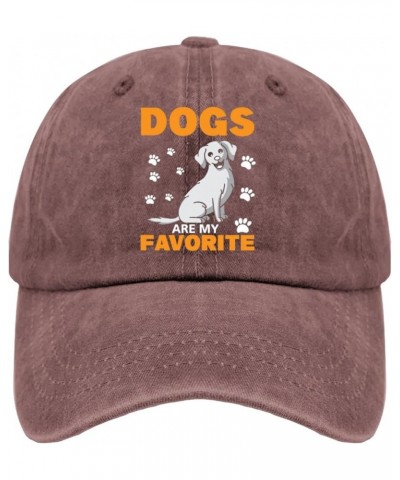 Dogs are My Favorite caps America hat Pigment Black Hats for Women Gifts for Mom Outdoor Hat Wine Red $10.79 Sun Hats