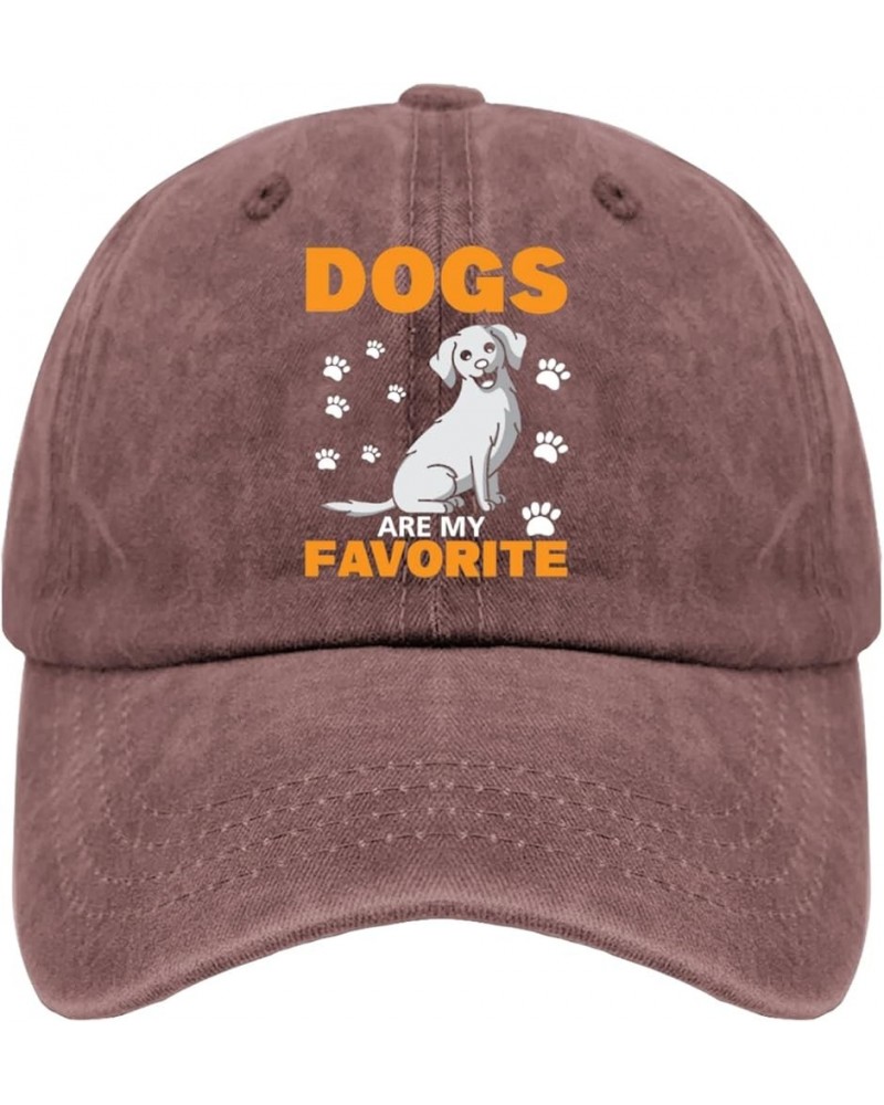 Dogs are My Favorite caps America hat Pigment Black Hats for Women Gifts for Mom Outdoor Hat Wine Red $10.79 Sun Hats