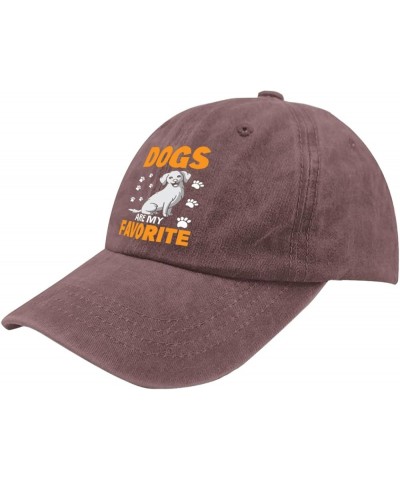 Dogs are My Favorite caps America hat Pigment Black Hats for Women Gifts for Mom Outdoor Hat Wine Red $10.79 Sun Hats