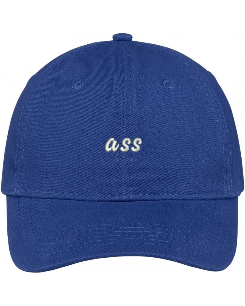 Ass Embroidered Adjustable Cotton Cap Dad Hat Royal $11.50 Baseball Caps