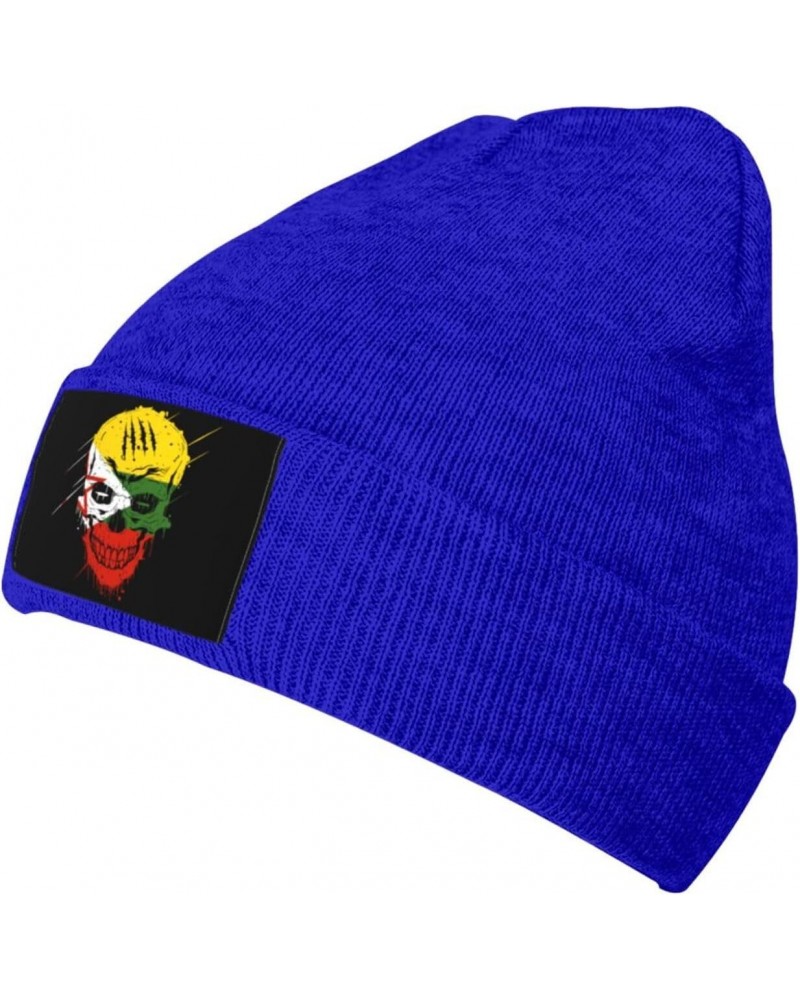 Creative Shan State National Army Patriot Skull National Flag Beanie Hat for Men Women Soft Cozy Skull Cap Winter Warm Knit H...