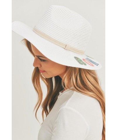 Women's Fashion Sequin Letter Sun Panama Hat Bon Voyage White $16.33 Sun Hats