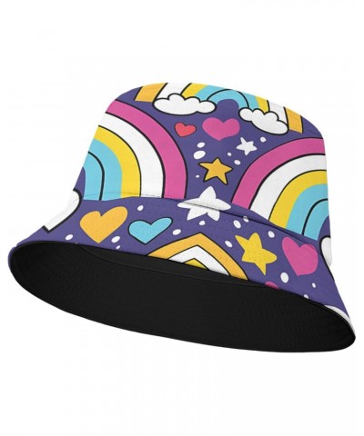 Summer Night Stars Hearts Bucket Hat Bucket Hats Funny Men Hat Camping Accessories for Hiking Must Haves $10.63 Bucket Hats