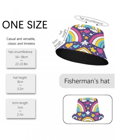 Summer Night Stars Hearts Bucket Hat Bucket Hats Funny Men Hat Camping Accessories for Hiking Must Haves $10.63 Bucket Hats