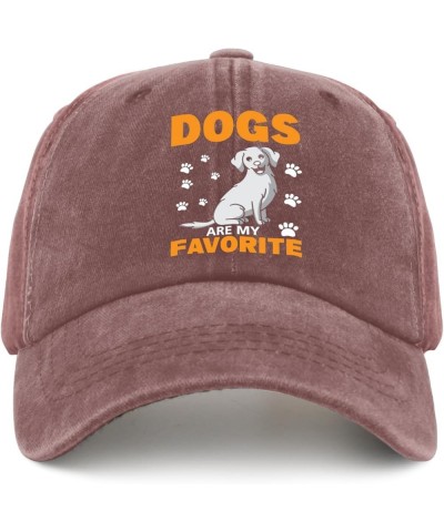 Dogs are My Favorite caps America hat Pigment Black Hats for Women Gifts for Mom Outdoor Hat Wine Red $10.79 Sun Hats