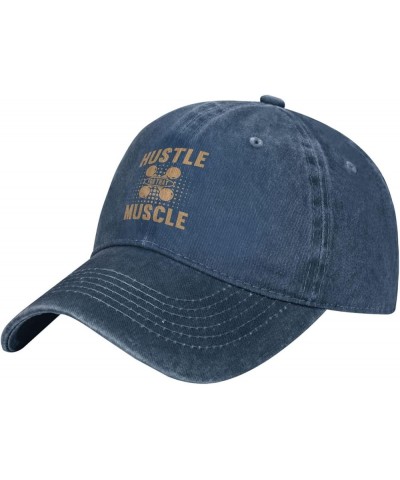 Hustle for That Muscle Dad Hat Vintage Baseball Cap for Men Women Hats Gifts Trucker Caps Navy Blue $12.74 Baseball Caps