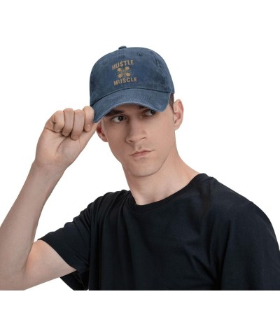 Hustle for That Muscle Dad Hat Vintage Baseball Cap for Men Women Hats Gifts Trucker Caps Navy Blue $12.74 Baseball Caps