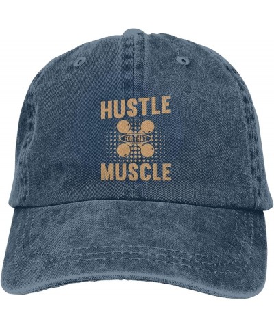 Hustle for That Muscle Dad Hat Vintage Baseball Cap for Men Women Hats Gifts Trucker Caps Navy Blue $12.74 Baseball Caps