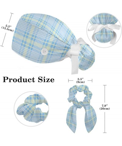 Deer Flower Plaid Bouffant Caps Ponytail Scrub Cap Gourd Shaped Working Hat Bunny Ear Bow Hair Ties Color 8 $9.87 Skullies & ...