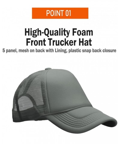 Foam(Sponge) Front Mesh Back 5 Panel Trucker Hat, Adjustable, Light Weight Snapback Cap Solid/Two Tone Dark Grey $10.17 Baseb...