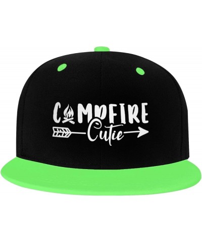 Camping Snapback Hat for Men Women Baseball Cap Trucker Flat Bill Hats Dad Caps Green $10.42 Baseball Caps