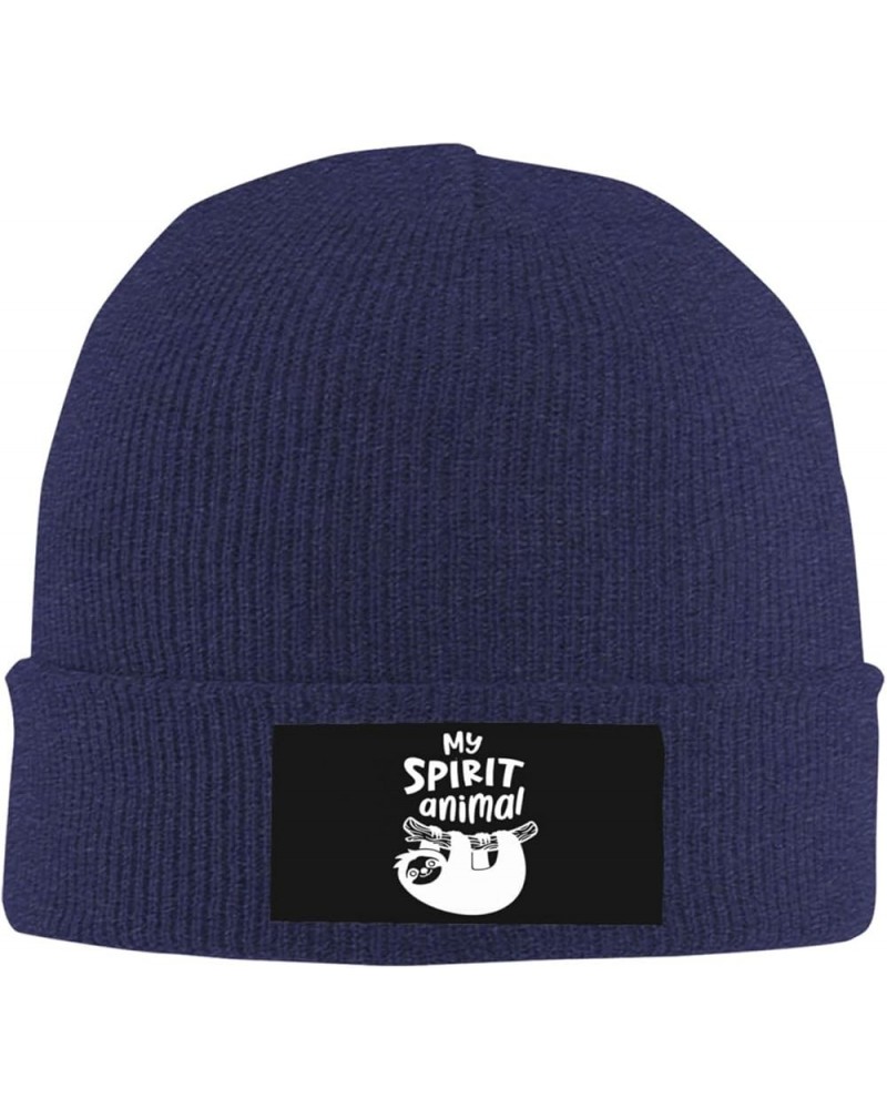 My Spirit Animal Funny Sloth Beanie Hats for Men Women Soft Cap Slouchy Knit Hat Navy Blue $13.67 Skullies & Beanies