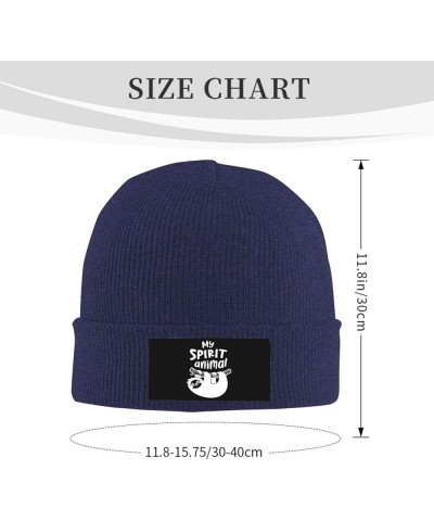 My Spirit Animal Funny Sloth Beanie Hats for Men Women Soft Cap Slouchy Knit Hat Navy Blue $13.67 Skullies & Beanies