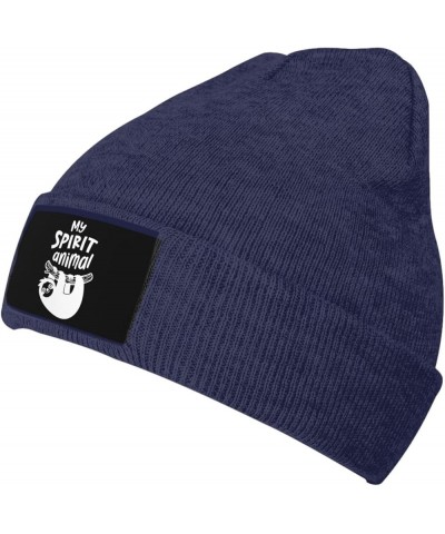 My Spirit Animal Funny Sloth Beanie Hats for Men Women Soft Cap Slouchy Knit Hat Navy Blue $13.67 Skullies & Beanies