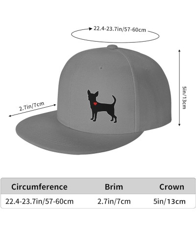 Chihuahua Dog with Heart Hat for Men Women, Adjustable Baseball Cap Gray $8.35 Baseball Caps