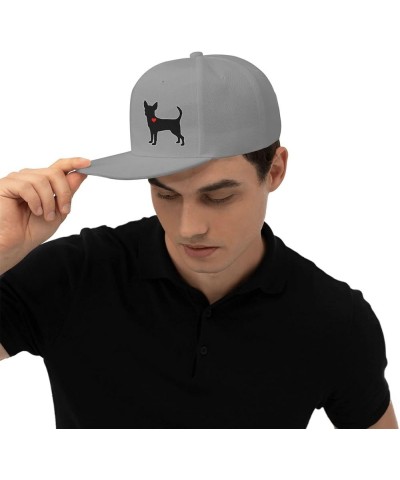 Chihuahua Dog with Heart Hat for Men Women, Adjustable Baseball Cap Gray $8.35 Baseball Caps