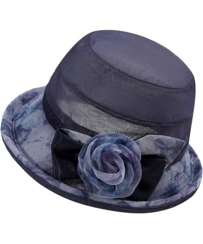 Women Kentuckies Derbies Hat Bridal Wedding Church Tea Party Wide Brim Summer Sun Cap Navy $7.27 Sun Hats