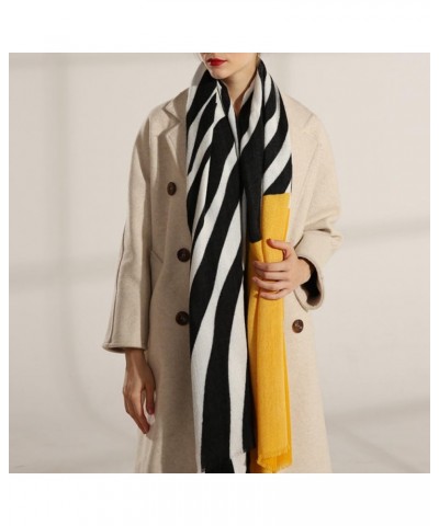 women's Zebra Print Scarf in Contrasting Colors Outdoor Warm Shawls and Cape,Fall and Winter Fashion Accessories Yellow $10.5...