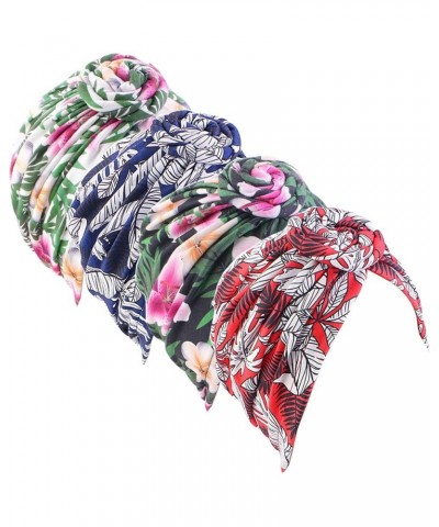 4 Pieces Womens Flower Turban Bonnet Twist Knot Indian Hat Ladies Chemo Cancer Cap Bandanas Head Scarf 4pcs Style a $12.38 Sk...