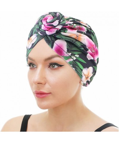 4 Pieces Womens Flower Turban Bonnet Twist Knot Indian Hat Ladies Chemo Cancer Cap Bandanas Head Scarf 4pcs Style a $12.38 Sk...